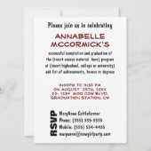 Abschluss-Party laden - lustige Kuh in der Einladung (Rückseite)