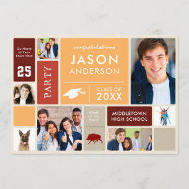 Abschluss-Party mit den Klassen-Fotos u. Slogans Einladung