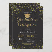 Abschluss-Party-Schwarzes und Einladung (Vorne/Hinten)