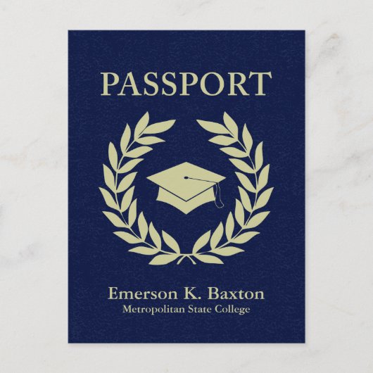 Abschluss Pass Einladungspostkarte (Vorderseite)