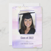 Abschluss Pastellfarben mit Schlitzrahmen Einladung (Vorderseite)