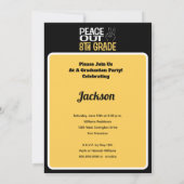 Abschluss Peace Out 8. Klasse Party Einladung (Rückseite)