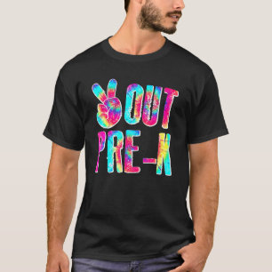 Abschluss Peace Sign Out Pre-K Gefärbte Krawatte T-Shirt