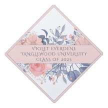 Abschluss Peach Pink Floral Elegante Art