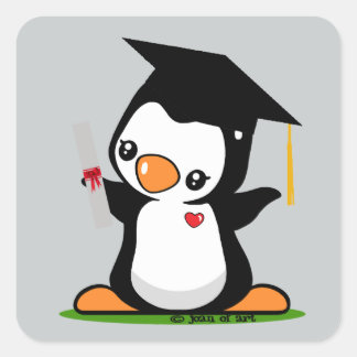 Abschluss Penguin Quadratischer Aufkleber