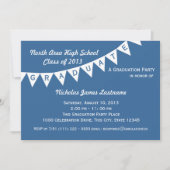 Abschluss Pennant Flag Ändern Farbe Einladung (Vorderseite)