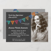 Abschluss Pennant Flag-Banner mit Foto Einladung (Vorne/Hinten)