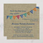 Abschluss Pennant Flag und Burlap Einladung (Vorne/Hinten)