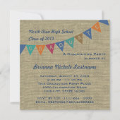 Abschluss Pennant Flag und Burlap Einladung (Vorderseite)