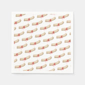 Abschluss Pergament Diplom Rotes Band Serviette (Vorderseite)