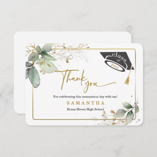 Abschluss personalisieren Vielen Dank Karte (Vorne/Hinten)