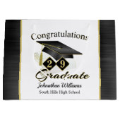 Abschluss Personalisiert Black & Gold Große Geschenktüte (Vorderseite)