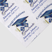 Abschluss Personalisiert Blue & Gold Seidenpapier (Ausschnitt)