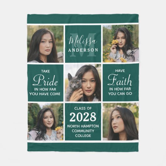 Abschluss Personalisiert Graduate 5 FotoCollage Fleecedecke (Vorderseite)