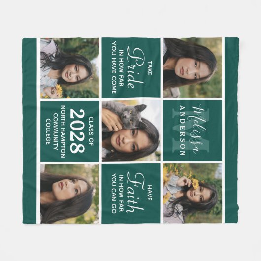 Abschluss Personalisiert Graduate 5 FotoCollage Fleecedecke (Vorderseite (Horizontal))
