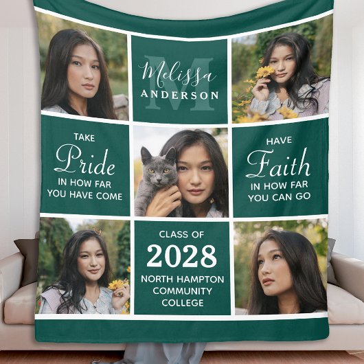 Abschluss Personalisiert Graduate 5 FotoCollage Fleecedecke