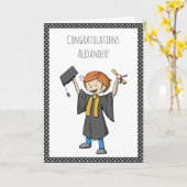 Abschluss Personalisiert Graduate Celebating Niedl Karte (Gelbe Blume)