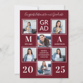 Abschluss Personalisiert Monogramm Graduate 6 Foto Ankündigung (Vorderseite)