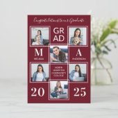 Abschluss Personalisiert Monogramm Graduate 6 Foto Einladung (Stehend Vorderseite)