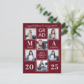 Abschluss Personalisiert Monogramm Graduate 6 Foto Einladungspostkarte (Stehend Vorderseite)