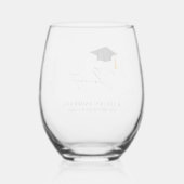 Abschluss Personalisiert Name School Jahr Absolven Weinglas Ohne Stiel (Rückseite)