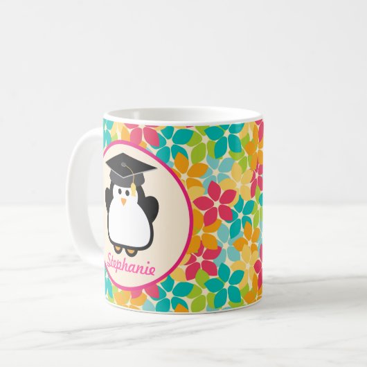 Abschluss personalisierte Penguin-Geschenkidee Kaffeetasse (Vorderseite Links)