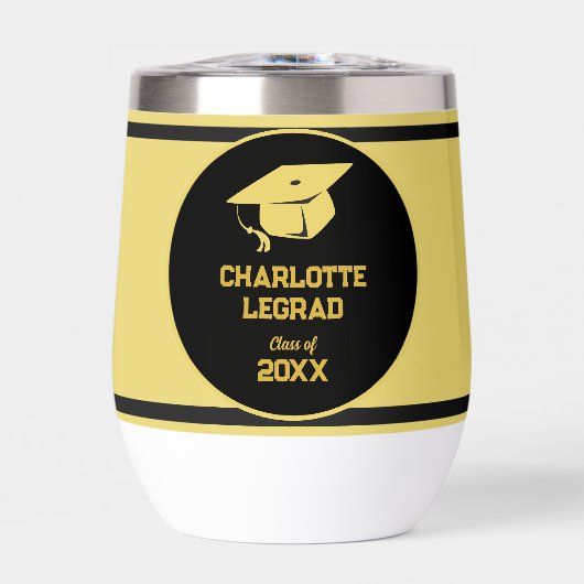 Abschluss Personalisierte Schwarz- und Goldkappe (Vorderseite)