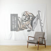 Abschluss - Personalisierter Hintergrund Wandteppich (Beispiel (Horizontal))