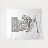 Abschluss - Personalisierter Hintergrund Wandteppich (Vorderseite (Horizontal))