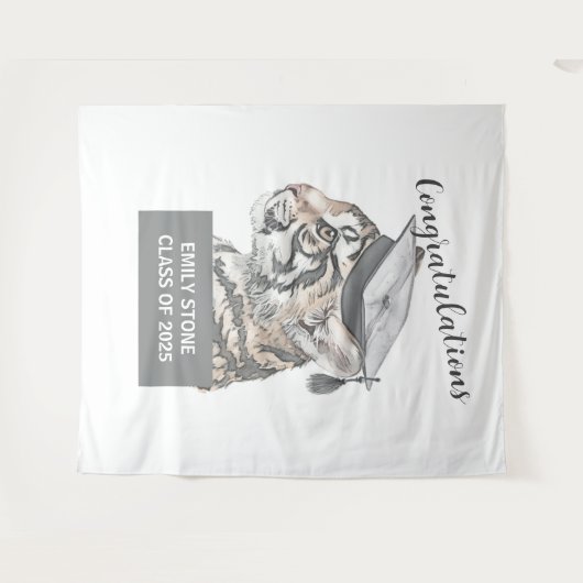 Abschluss - Personalisierter Hintergrund Wandteppich (Vorderseite (Horizontal))