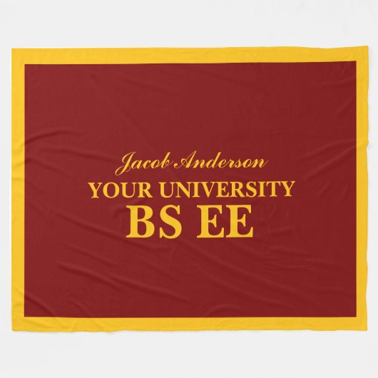 Abschluss Personalisierter Name Fleecedecke (Vorderseite (Horizontal))