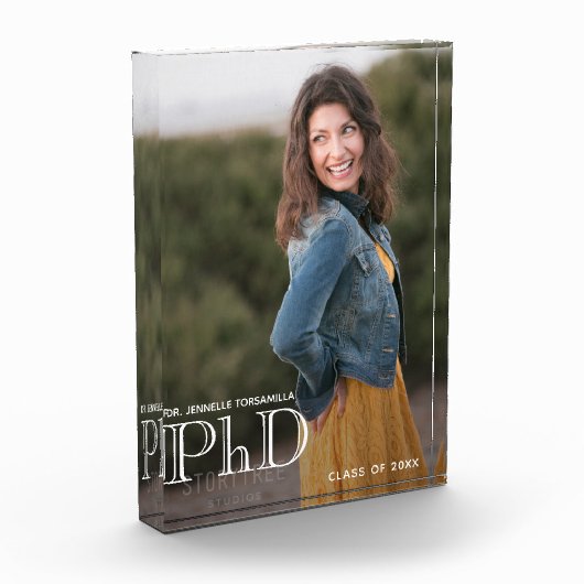 Abschluss PhD Graduate Class of Keepake White Fotoblock (Links)