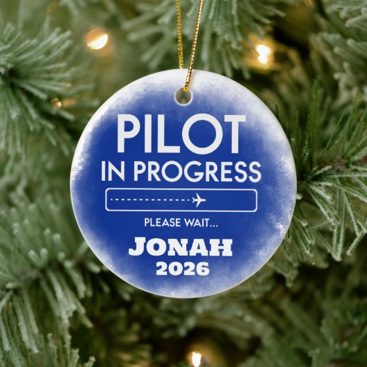 Abschluss Pilot In Progress Keramik Ornament (Baum)