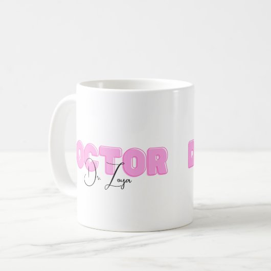 Abschluss Pink Black Name Degree Kaffeetasse (Vorderseite Links)