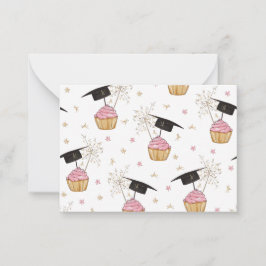 Abschluss Pink Cupcake Graduation Cap Sparkler Mitteilungskarte