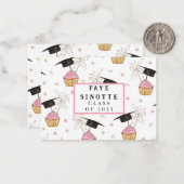 Abschluss Pink Cupcake Personalisierte Karte (Vorderseite/Rückseite Beispiel)