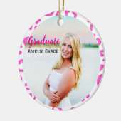 Abschluss Pink Leopard Meilenstein Keramik Ornament (Links)