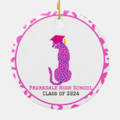 Abschluss Pink Leopard Meilenstein Keramik Ornament (Hinten)