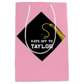 Abschluss Pink Mittlere Geschenktasche Geschenktüte (Vorderseite)