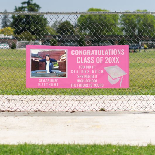 Abschluss Pink Opal 1 Foto Glückwunsch Banner (Insitu)
