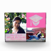 Abschluss Pink Opal Chic Trendy Keepake Fotoblock (Vorderseite)