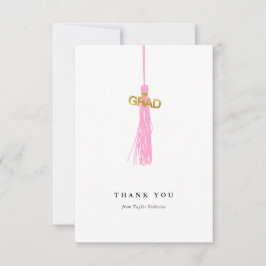 Abschluss Pink Tassel Custom Dankeskarte