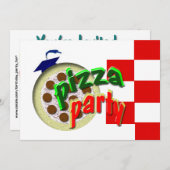 Abschluss-Pizza-Party!!!! Einladung (Vorne/Hinten)
