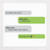 Abschluss Plan Chat T - Shirt Etiketten (Design 2)