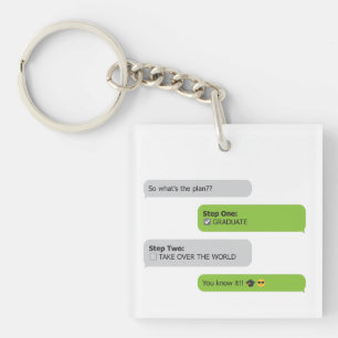 Abschluss Plan Chat T - Shirt Schlüsselanhänger