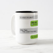 Abschluss Plan Chat T - Shirt Zweifarbige Tasse (Vorderseite Links)