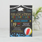 Abschluss Pool Party Einladung (Stehend Vorderseite)