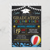 Abschluss Pool Party Einladung (Vorne/Hinten)