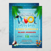 Abschluss Pool Party Einladung (Vorne/Hinten)