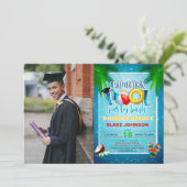 Abschluss Pool Party Einladung mit Foto (Stehend Vorderseite)